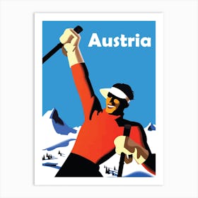 Austria, Ski Winner Art Print