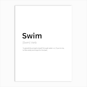 Swim Definition Meaning Art Print