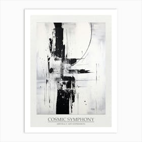 Cosmic Symphony Abstract Black And White 6 Poster Art Print