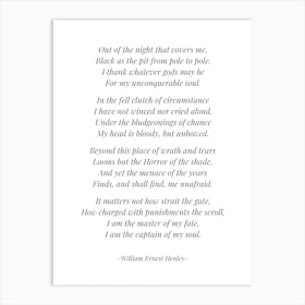 Invictus Poem Art Print