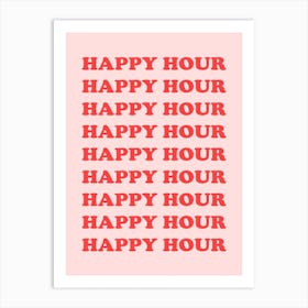 Pink And Red Happy Hour Art Print