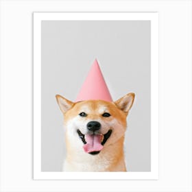 Funny Dog With White Background Art Print