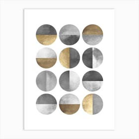 Metal and gold geometry 20 Art Print