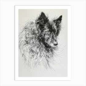 Belgian Sheepdog Line Sketch 3 Art Print
