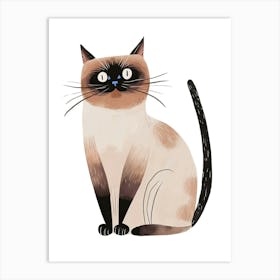 Siamese Cat Clipart Illustration 4 Art Print
