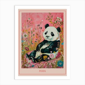 Floral Animal Painting Panda 4 Poster Art Print