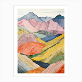 Beinn Dorain Scotland 1 Colourful Mountain Illustration Art Print