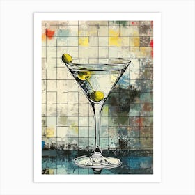 Martini Vintage Illustration 1 Art Print