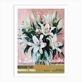 A World Of Flowers, Van Gogh Exhibition Lilies 2 Art Print