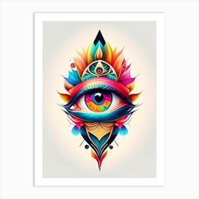 Collage Of Vision, Symbol, Third Eye Tattoo 1 Art Print