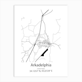 Arkadelphia,United States Minimalist Map Art Print