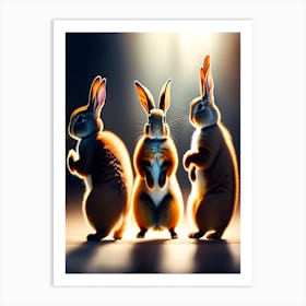 Three Rabbits Art Print