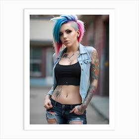 Pretty Punk Girl - Hall-O-Gram Creations 45 Art Print