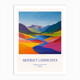 Colourful Abstract Cairngorms National Park Scotland 4 Poster Blue Art Print