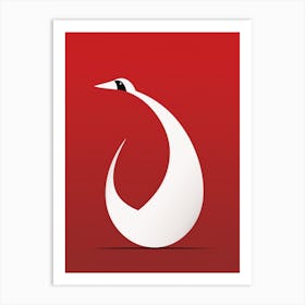 Swan Minimalist Abstract 1 Art Print