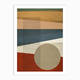 Colourful Lines And Shapes One Art Print