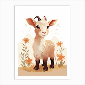 Baby Animal Illustration  Goat 1 Art Print