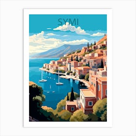 Symi Greece travel poster Art Print