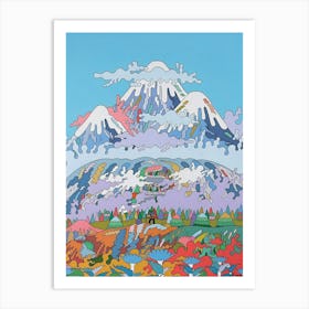 Art Psychedelic Mountain Art Print