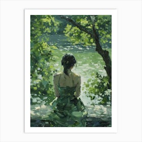 Girl By The Water Art Print