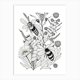 Larva Bees 5 William Morris Style Art Print