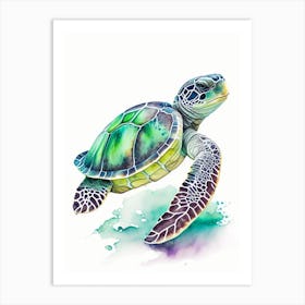 Conservation Sea Turtle, Sea Turtle Watercolour 3 Art Print