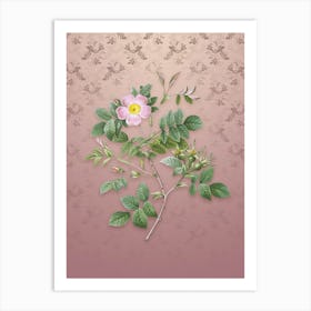 Vintage Malmedy Rose Botanical on Dusty Pink Pattern n.2491 Art Print