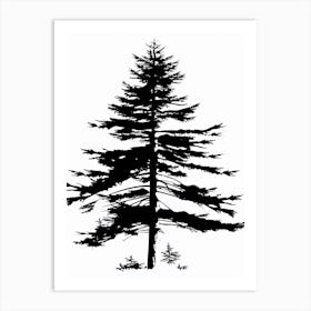 Cedar Tree Simple Geometric Nature Stencil 1 Art Print