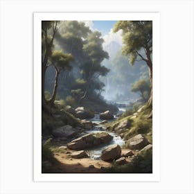 Waterfall In The Forest 4 Art Print