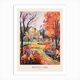 Autumn City Park Painting Regents Park London 2 Poster Art Print