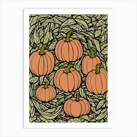 Leaves Fall Pumpkin Patch Harvest Art Print