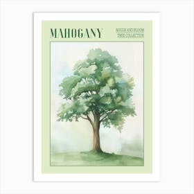 Mahogany Tree Atmospheric Watercolour Painting 7 Poster Art Print