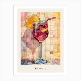 Sangria Tiled Illustration 3 Art Print