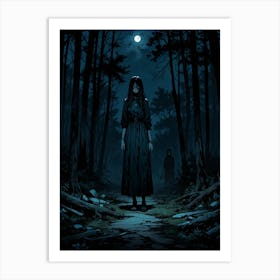 Girl In The Woods 2 Art Print