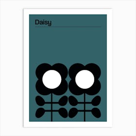 Daisy Teal 1 Art Print