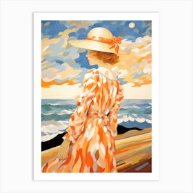 Lady On The Beach Art Print