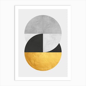 Collage with gold and black 4 Art Print