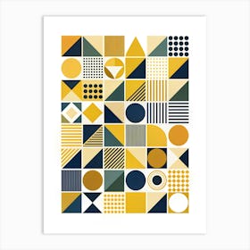 Mid Century Modern Shapes 01 Art Print