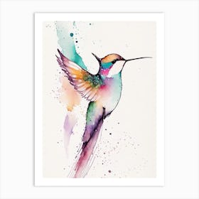 Hummingbird Migration Minimalist Watercolour Art Print
