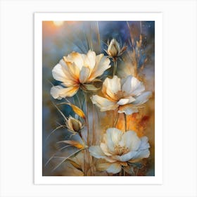 White Flowers 4 Art Print