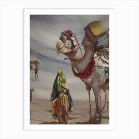 Camels In The Desert 6 Art Print