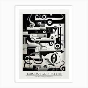 Harmony And Discord Abstract Black And White 3 Poster Art Print