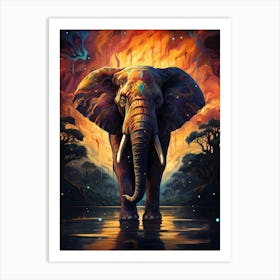 Elephant In The Jungle Art Print