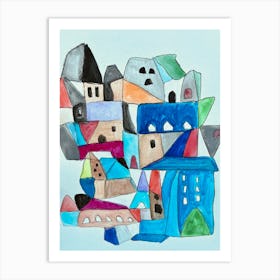 Abstract watercolour painting Art Print