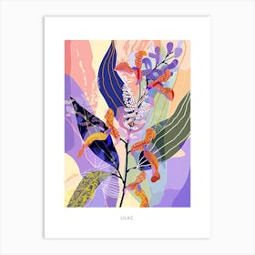 Colourful Flower Illustration Poster Lilac 2 Art Print