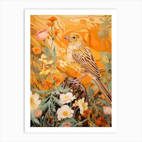 Yellowhammer 3 Detailed Bird Painting Art Print