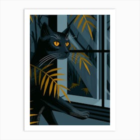 Cat In The Window 2 Art Print