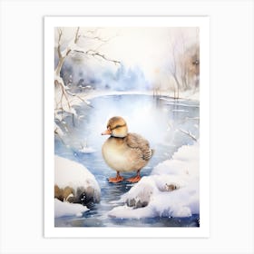 Snowy Duckling 3 Art Print