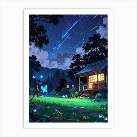 Night Sky Anime aesthetic 18 Art Print