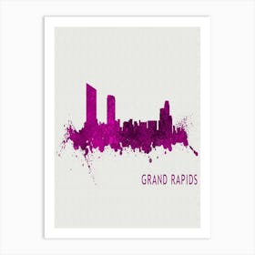 Grand Rapids Michigan City Purple Art Print